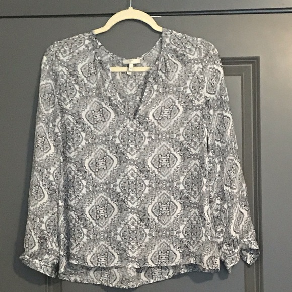 Joie Navy & White Silk Blouse - Picture 1 of 5